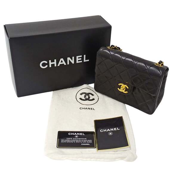 Chanel Mini Matelasse Women's Shoulder Bag in Black Lambskin with Gold Hardwa... - Picture 8 of 15
